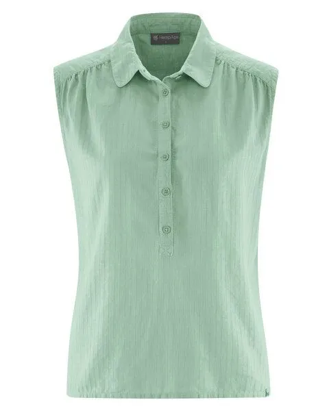HempAge HempAge Ärmellose Bluse Hanf/Biobaumwolle, Menta (grün), – Produktbild 1 von 4