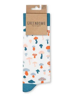 GreenBomb GREENBOMB Mushroom Field Socks - Lässige Socken aus Bio-Baumwoll Mix / hochwertiger Print / Fair & Vegan – Produktbild 1 von 1