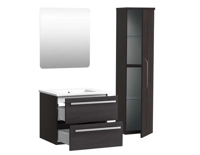 welltime Hochschrank Serena mit Soft-Close-Funktion, Breite 35 cm, FSC®-zertifiziertes Material, Braun, – Produktbild 1 von 5