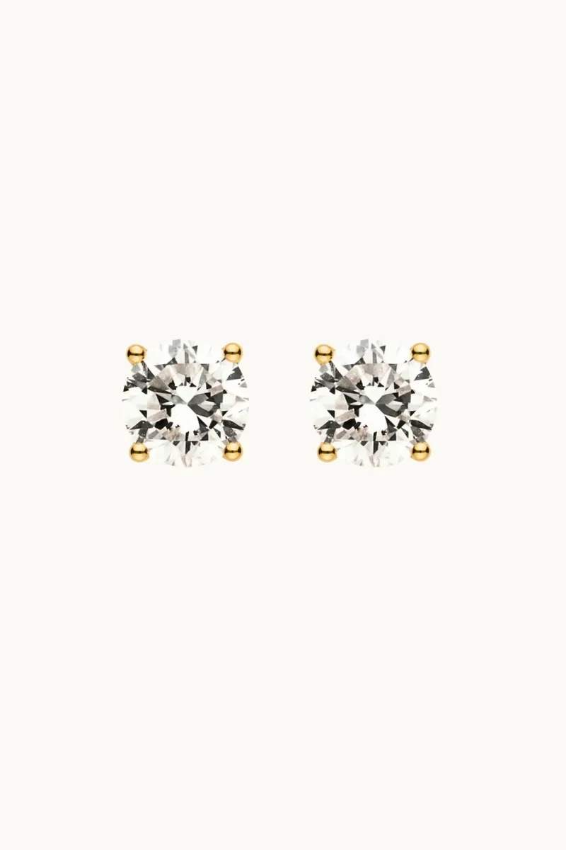 Dear Darling Berlin Dear Darling Berlin Damen vegan Ohrringe Diamant Ohrstecker Lou Aus 14-Karätigem Echtgold, Gold, – Produktbild 2 von 2