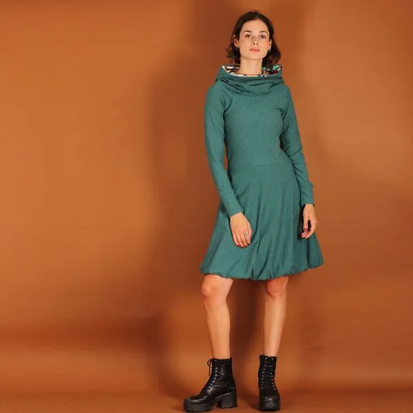 ManduTrap ManduTrap Ballonkleid aus Bio-Baumwolle kbA mit Kapuze/Hoodie, Grün, – Produktbild 1 von 4