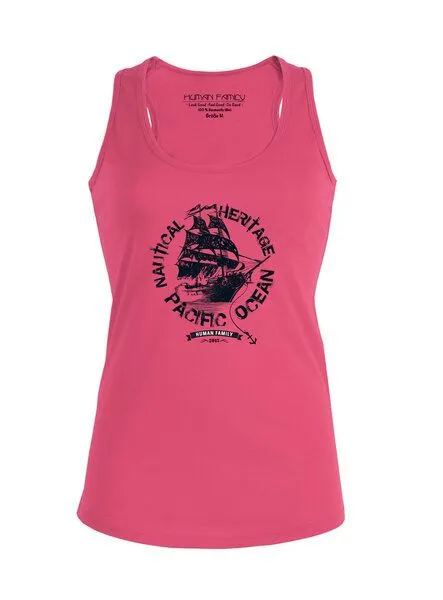 Human Family Human Family Damen Tanktop mit Racerback "Attentiion Black Pearl", Pink, – Produktbild 1 von 2