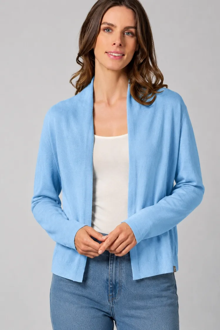 HempAge Hempage Damen vegan Strickjacke Mit Schalkragen Glacier, Blau, – Produktbild 2 von 2