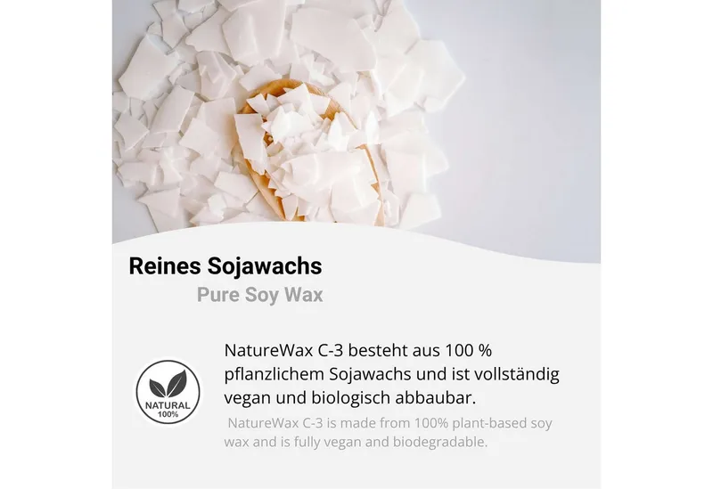 DistrEbution Bastelnaturmaterial Sojawachs C-3 Flocken Naturwachs Kerzenwachs 5 kg, Zur Herstellung von Kerzen in Behältern – Produktbild 3 von 5