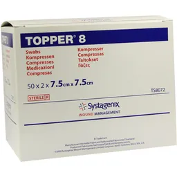 Solventum Germany TOPPER 8 Kompr.7,5x7,5 cm steril 50X2 St Kompressen – Produktbild 1 von 1