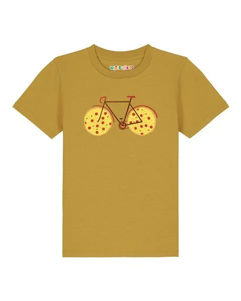 watabout.kids watabout.kids T-Shirt Kinder Pizza Fahrrad, Ochre, – Produktbild 1 von 2