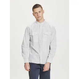 KnowledgeCotton Apparel KnowledgeCotton Apparel Hemd STRIPED aus Bio-Baumwolle und Bio-Leinen – Produktbild 1 von 1