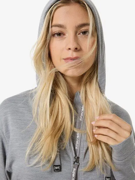 Super.Natural Super.Natural Kapuzenpullover Solution Bio für Damen, Merino, Cashmere grey melange, – Produktbild 2 von 4