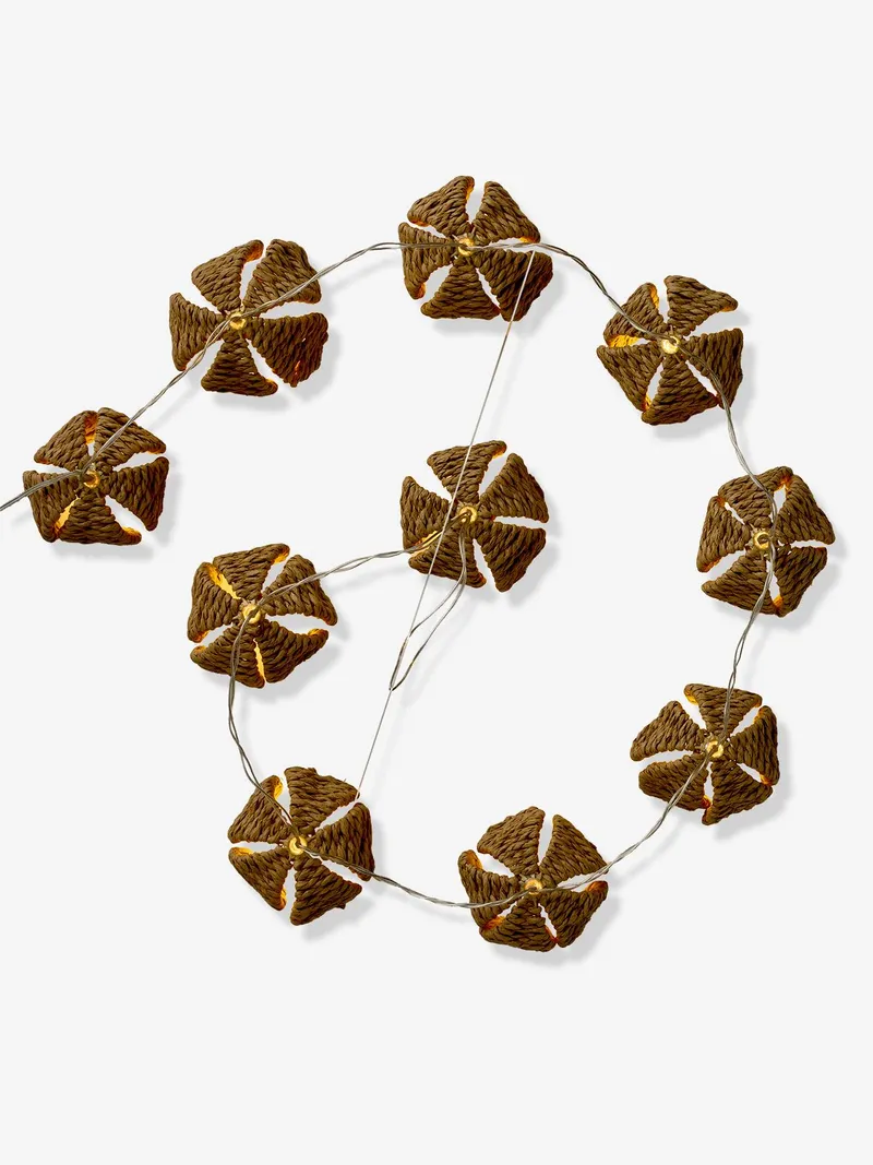 Vertbaudet Lichterkette mit Rattan-Blumen Kinderzimmer, Beige, – Produktbild 3 von 3