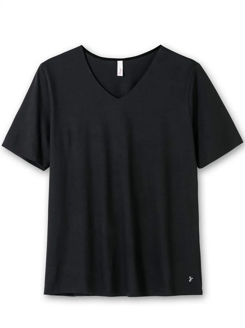 sheego T-Shirt schwarz, Schwarz, – Produktbild 1 von 2