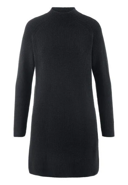 hessnatur hessnatur Strick Kleid Regular aus reiner Bio-Baumwolle, Schwarz, – Produktbild 3 von 4