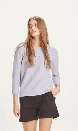 KnowledgeCotton Apparel KnowledgeCotton Apparel Strickpullover Myrthe mit U-Boot Ausschnitt - aus Biobaumwolle – Produktbild 1 von 1