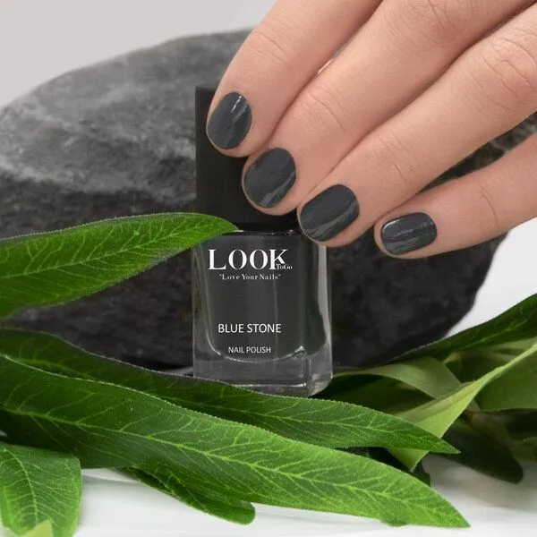 Look To Go Look To Go • veganer Nagellack • SCHWARZ & WEISS • 21-free & PETA approved, Blue stone, – Produktbild 2 von 3