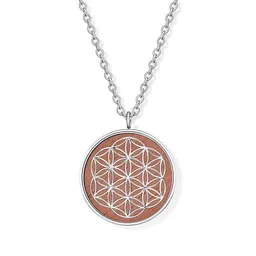 Crystal and Sage Crystal and Sage Blume des Lebens Halskette mit Walnussholz silber – Produktbild 1 von 1