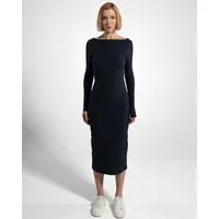 GORG GORG Geripptes Damen-Langarmkleid aus Bio-Baumwolle & TENCEL Modal, Navy, – Produktbild 1 von 1