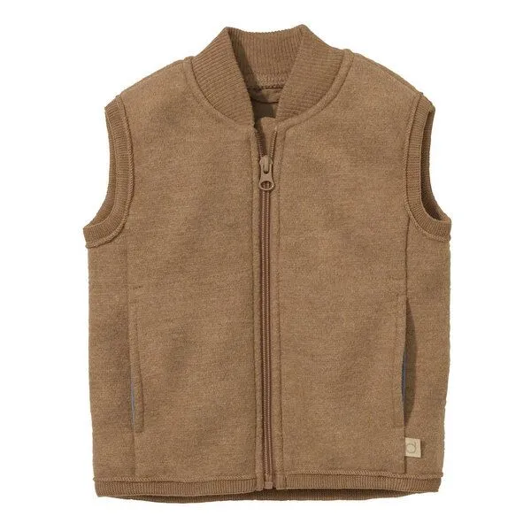 Disana Disana Kinder Zipper-Weste kbT Schurwolle, Karamell, – Produktbild 1 von 4
