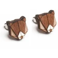 BeWooden BeWooden Ohrstecker mit Holzdetails | Bären Ohrringe – Produktbild 1 von 1