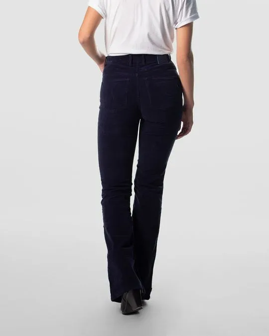 Kuyichi Kuyichi Damen vegan Jeans Flare Lisette Corduroy Dunkelblau, Extra dunkelblau, – Produktbild 1 von 2