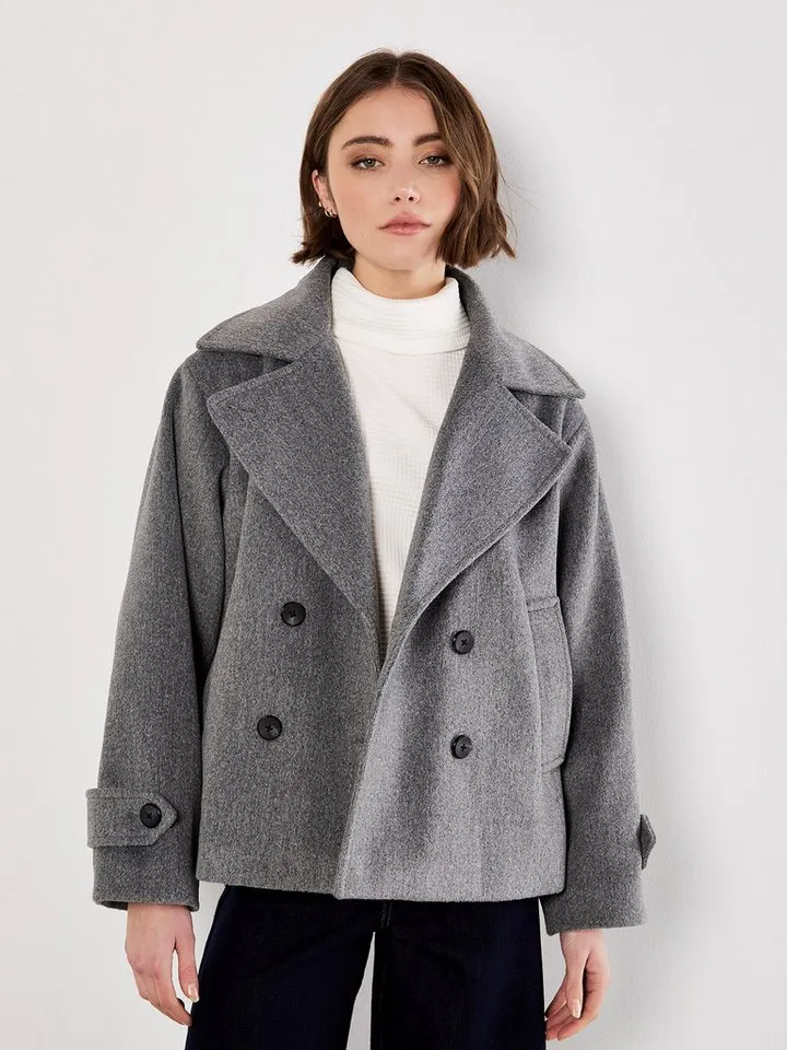 Apricot Apricot Kurzjacke Kurzjacke im Zweireiher Stil, Grau, – Produktbild 4 von 5