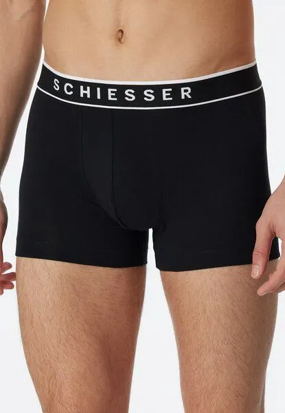 Schiesser Schiesser 3er Pack Shorts Biobaumwolle 95/5, Schwarz, – Produktbild 3 von 4