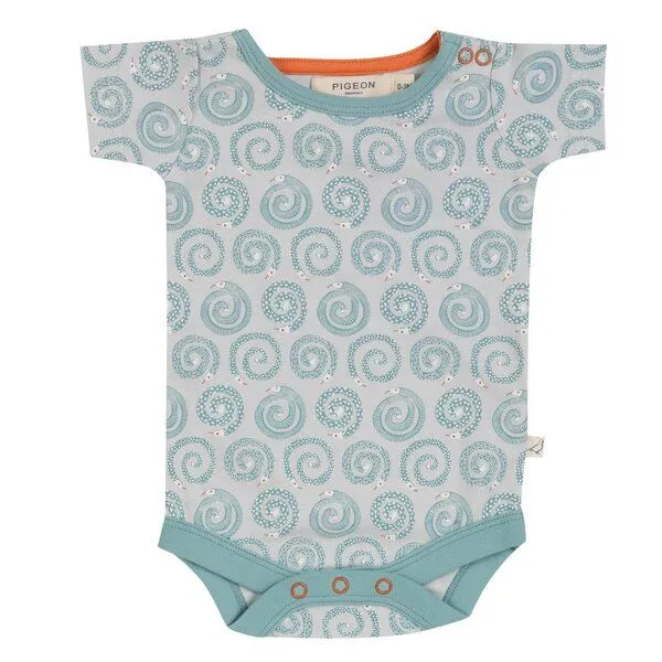 Pigeon by Organics for Kids Pigeon by Organics for Kids Kinder-Kurzarmbody mit Aufdruck, Türkis (schlangenaufdruck), – Produktbild 1 von 1