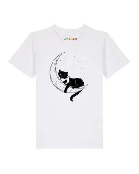 watabout.kids watabout.kids T-Shirt Kinder Katze auf dem Mond, White, – Produktbild 1 von 2