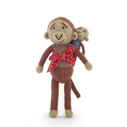 Gogo Olive Affe Kuscheltier - Shamwari Mama & Baby - Handgestrickte Stofftiere by Gogo Olive – Produktbild 1 von 1
