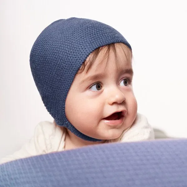 vincente vincente Haube aus Wolle (Merino), Blau, – Produktbild 1 von 3