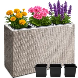 Casaria® Polyrattan Blumentopf Creme 83x30,5x60cm – Produktbild 1 von 1