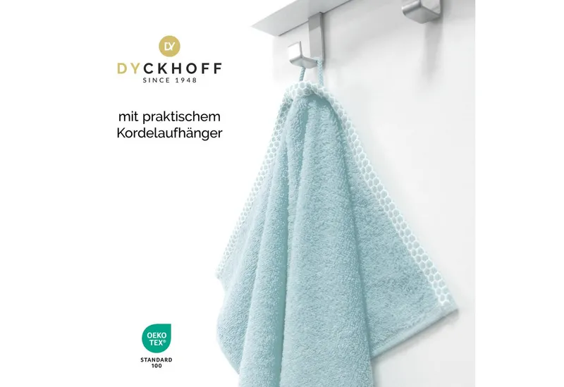 dyckhoff dyckhoff Duschtuch Pure Natural Uni, Frottier (Packung, 1-St), BIO Baumwolle, Blau, – Produktbild 3 von 5
