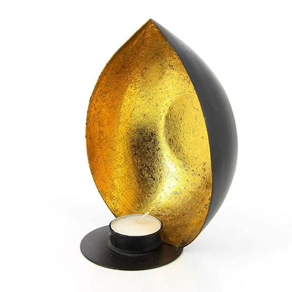 Mitienda Shop Mitienda Shop Teelichthalter aus Eisenblech Muschel gold – Produktbild 2 von 2