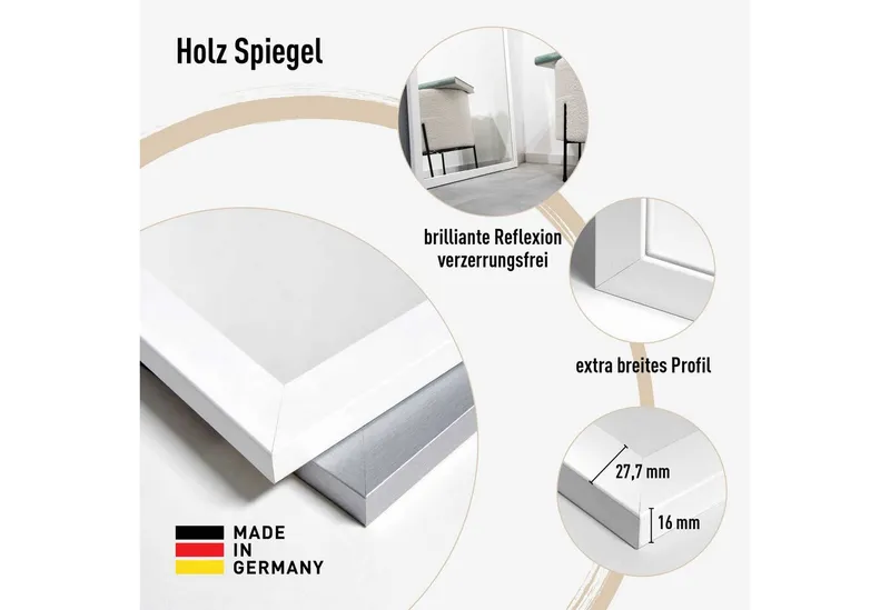 nielsen HOME Wandspiegel Spiegel Oslo, Weiß, – Produktbild 3 von 5