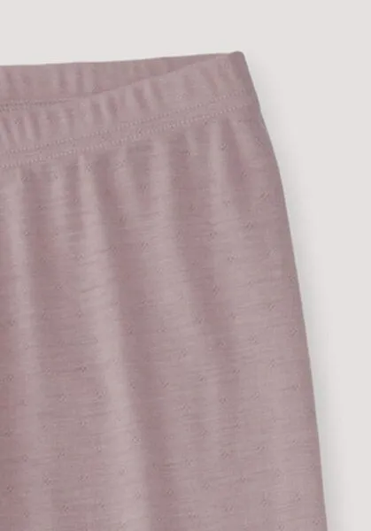 hessnatur hessnatur Leggings Pointelle aus reiner Bio-Merinowolle, Mattrosa, – Produktbild 2 von 3