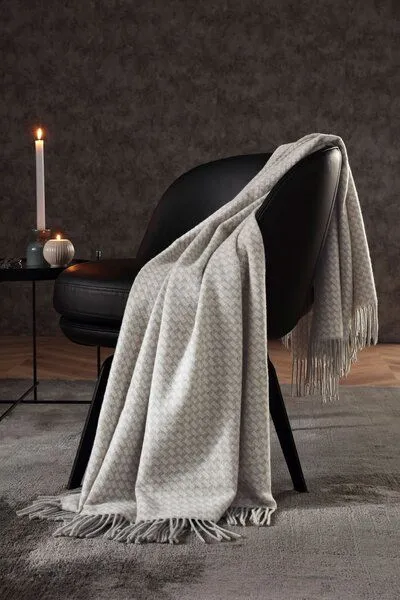 biederlack Kaschmirplaid Vivo von biederlack - 70 % Kaschmir, 30 % Schurwolle, Silber, – Produktbild 2 von 3