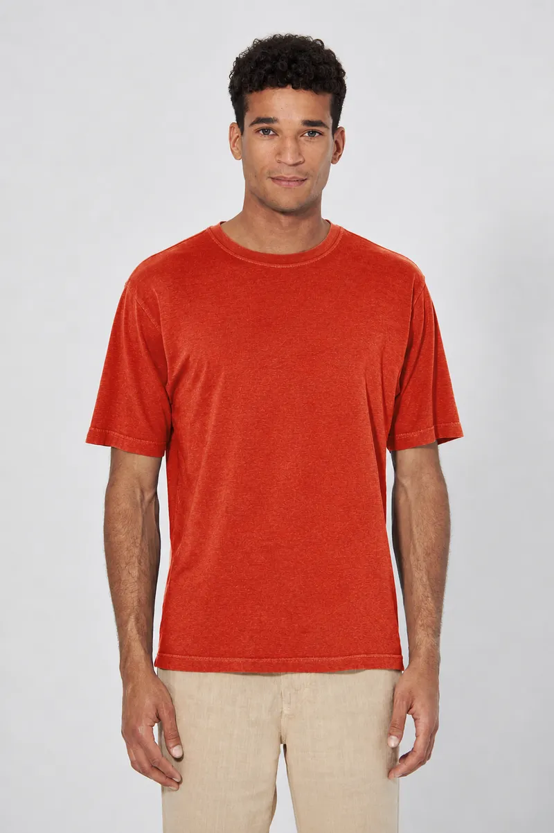 HempAge Hempage Herren vegan T-Shirt Basic Rostorange, Orange, – Produktbild 2 von 2