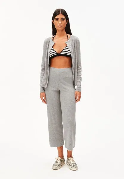 ARMEDANGELS ARMEDANGELS NIANAA RIB Damen Ripp-Jerseyhose aus Bio-Baumwoll Mix, Silver melange, – Produktbild 4 von 4