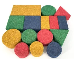 Korxx Korxx für Kinder ab 1 Jahr, Bausteine (leise, leicht, stabil) Spielbausteine, (15 Bausteine aus Kork im Set farbig in verschiedene Formen, nachhaltig, Baby S Color), Spielbaukötze zum kreativen Lernen & verbessern der Motorik – Produktbild 1 von 1