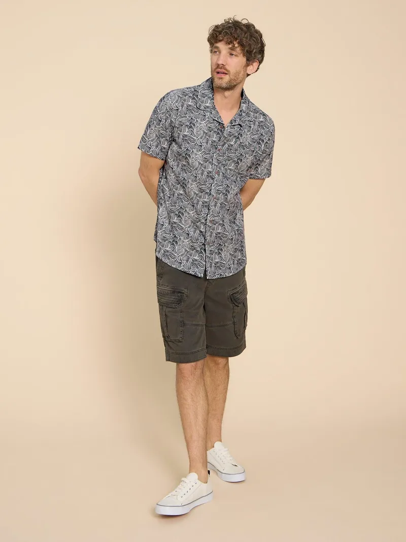 White Stuff Kurzarmhemd und Wellenmuster - S, Marine print, – Produktbild 2 von 4