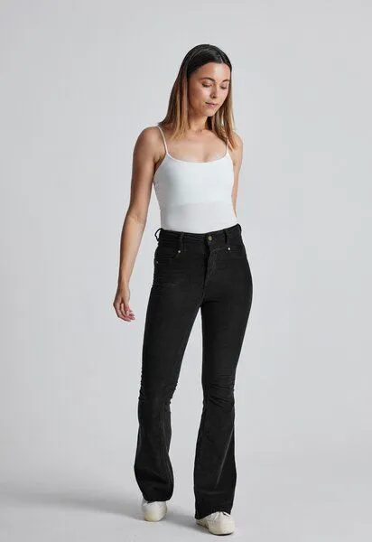 Flax and Loom Flax and Loom Cord Schlaghose Skinny Fit Modell: Mavis, Black, – Produktbild 3 von 6