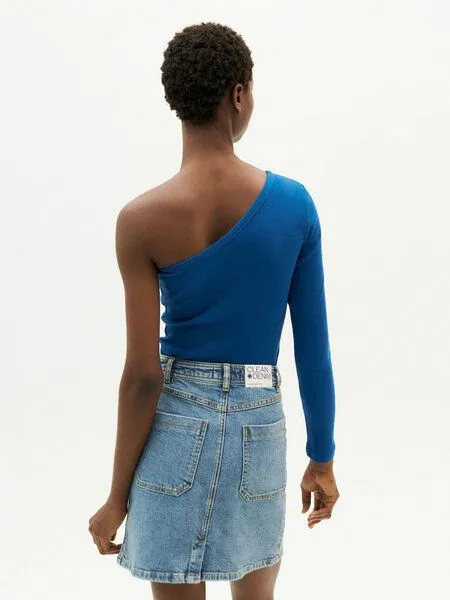 thinking mu thinking mu Jeansrock - Marsha aus Bio-Baumwolle, Blau (light clean denim), – Produktbild 3 von 4