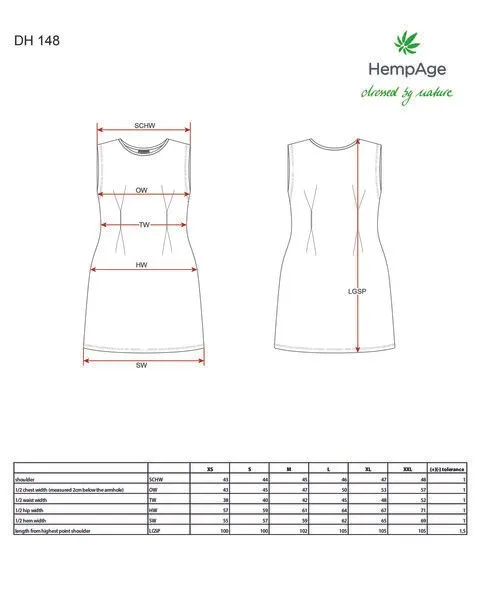 HempAge HempAge Gestreiftes Kleid Hanf/Biobaumwolle, Almond (braun), – Produktbild 3 von 4