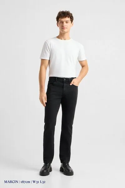 DAWN Herren Jeans DUSK Regular Straight DAWN Bio-Baumwolle, Black/black, – Produktbild 1 von 5
