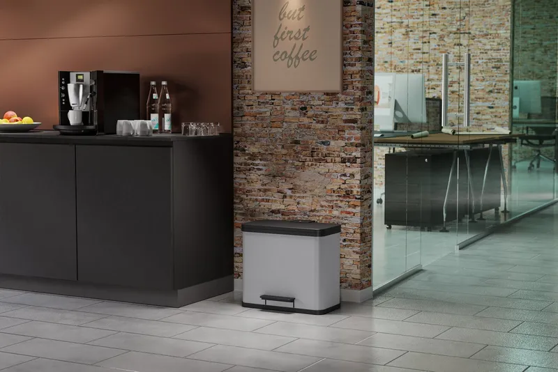 Hailo Hailo Abfall-Treteimer "ProfiLine Solid Öko Trio Plus L" 3 x 9 l silber – Produktbild 5 von 7