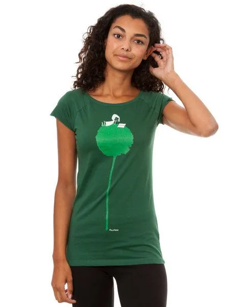 FellHerz FellHerz Damen T-Shirt Blumenbuch Bio Fair, Scarab green (grün), – Produktbild 4 von 4