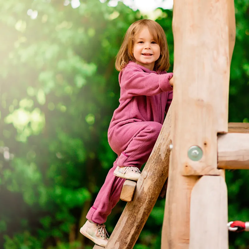 Hoppediz Hoppediz® Overall Fleece-Overall mit Umschlagbündchen, Lila, – Produktbild 2 von 3