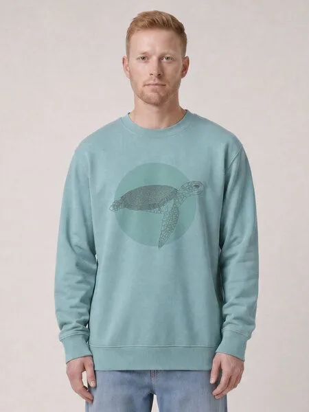 watapparel watapparel Sweatshirt Unisex Meeresschildkröte, Pebble blue, – Produktbild 2 von 2