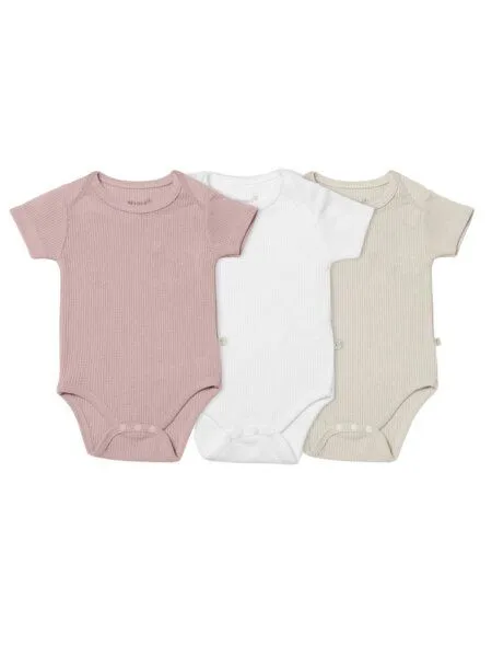 Biorganic Biorganic Kurzarmbody Waffle (3er Pack) Mehrfarbig Unisex, Baby Body GOTS-zertifiziert, Mehrfarbig, – Produktbild 1 von 3