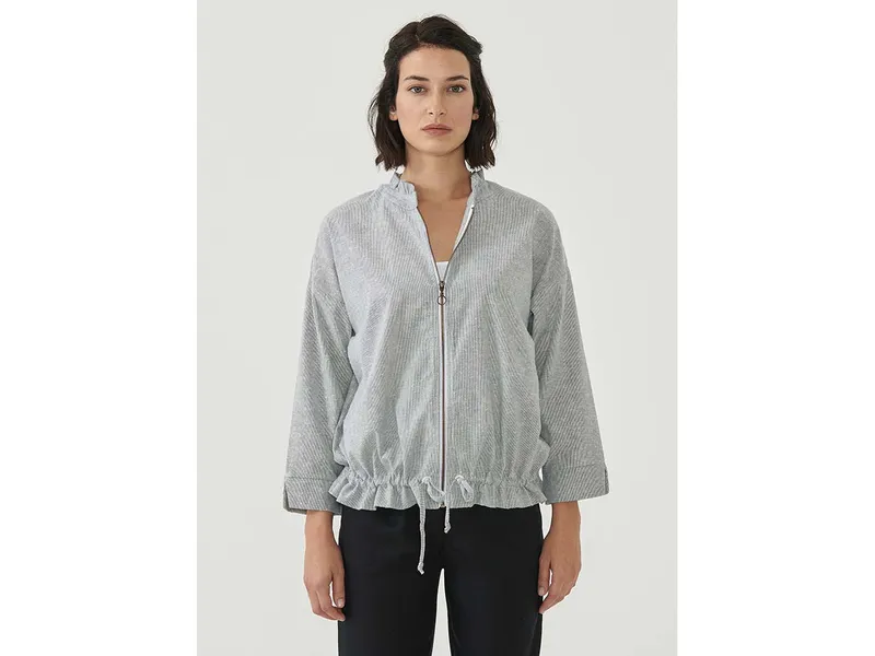 ORGANICATION ORGANICATION Bio-Damen-Jacke mit 7/8-Ärmeln shadow/offwhite, Gr. S – Produktbild 1 von 1