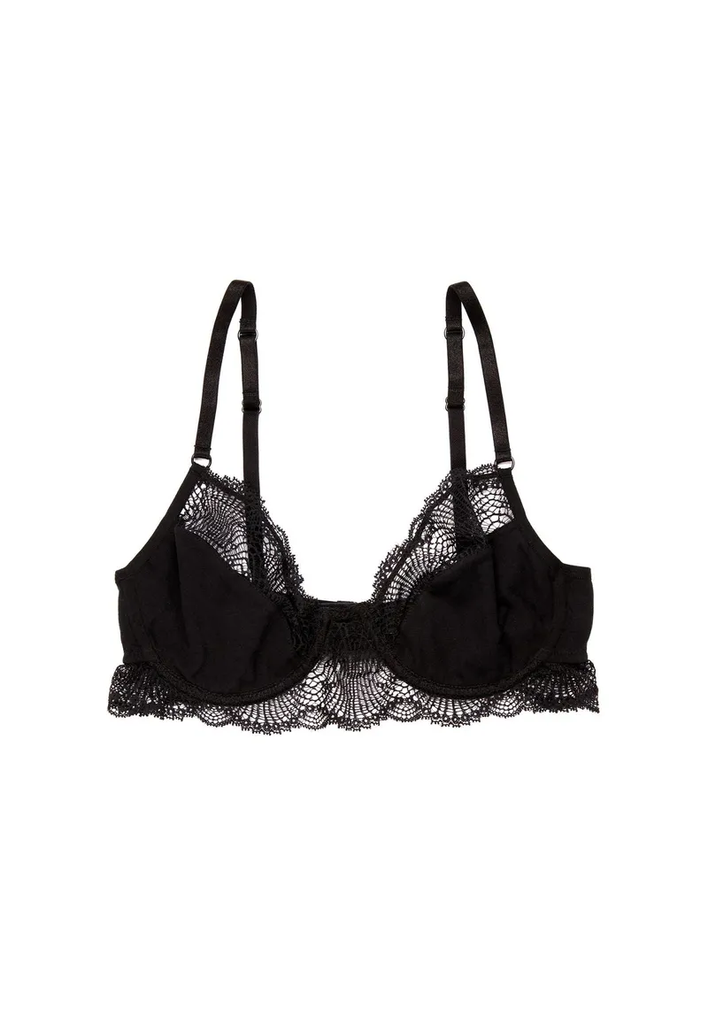 Lovjoi LOVJOI Damen vegan Bügel Bh Feathermoss Schwarz, Schwarz, – Produktbild 1 von 2