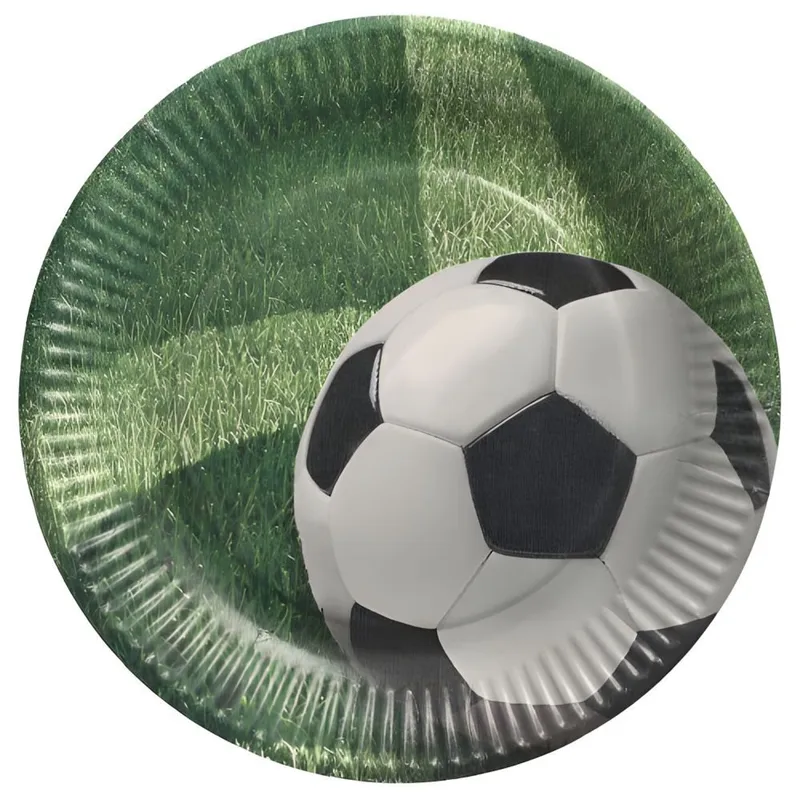 PAPSTAR PAPSTAR Pappteller Teller, Pappe rund Ø 23 cm Football 10 Stk, Grün, – Produktbild 1 von 3